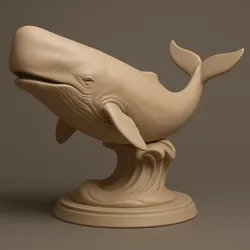 Sperm Whale Statue 3D Model – Powerful Deep-Sea Giant Sculpture for 3D Printing