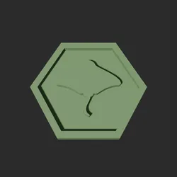 Stingray Hexagon – 3D Printable Game Token