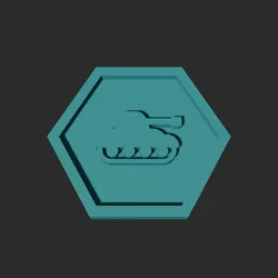 Tank Hexagon – 3D Printable Game Token