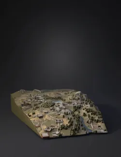 Create a highly detailed realistic large scale landscape map suitabl