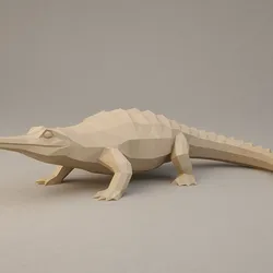 Gharial Low Poly 3D Model – Rare Crocodilian Sculpture for 3D Printing
