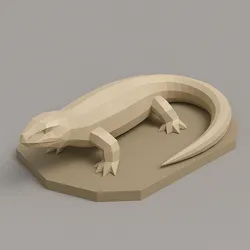 Mexican Mole Lizard Low Poly 3D Model – Rare Reptile Sculpture for 3D Printing