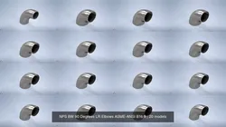 NPS BW 90 Degrees LR Elbows ASME-ANSI B16 9 3D Model Pack