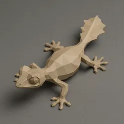 Satanic Leaf-Tailed Gecko Low Poly 3D Model – Exotic Reptile Sculpture for 3D Printing