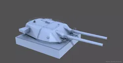 Super Yamato 51cm Twin Turret - 1-72 scale 3D print model