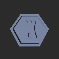 Tower Hexagon – 3D Printable Game Token