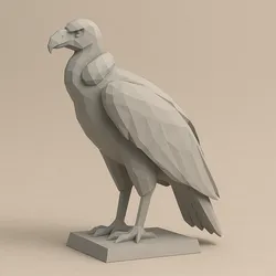 Andean Condor Low Poly 3D Model – Majestic Mountain Bird Sculpture for 3D Printing