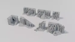 HO Scale Deschutes Basalt Cliff Kit - Realistic Modular 3D Print 3D print model