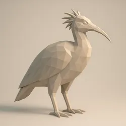 Northern Bald Ibis Low Poly 3D Model – Rare Bird Sculpture for 3D Printing