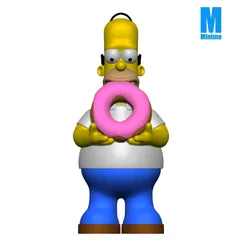 Other STL indir - SIMPSON HOLDS DONUT - MiniMe_3d