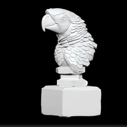 parrot bust - tropical bird sculpture - exotic parrot decor - colorful bird statue - macaw head art