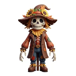 Skeleton Scarecrow Halloween Figurine STL