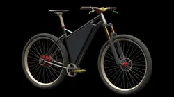 Steel B+ hardtail ebike with front triangle battery pack and rear hub motor