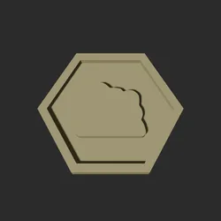 Wall Hexagon – 3D Printable Game Token