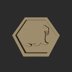Walrus Hexagon – 3D Printable Game Token