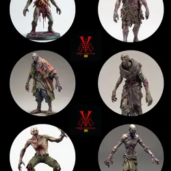 Post-apocalyptic Zombies Pack - 6 Models for 3D Printing