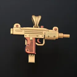 Stylized Gun v4 Pendant 3D print model