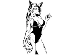 Wolf Girl stencil 1