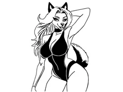 Wolf Girl stencil 2