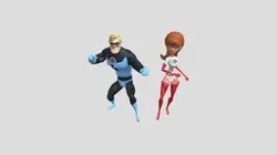 Young Mr Incredible and Young Elastigirl