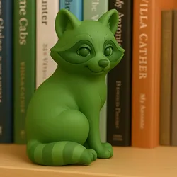 Cute Raccoon Statue – Minimalist 3D Printed Figure