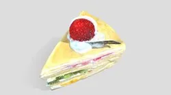Layer cake topped with strawberry