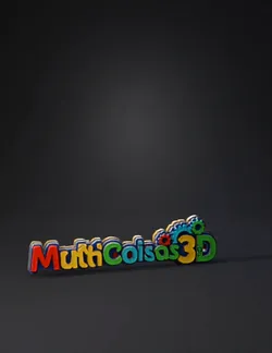 MultiCoisas3D colorful sign with gears glossy plastic lettering