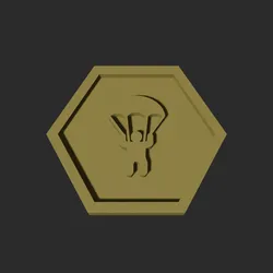 Parachutist Hexagon – 3D Printable Game Token