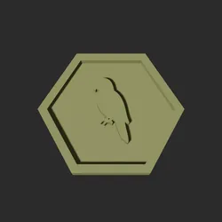 Parrot Hexagon – 3D Printable Game Token