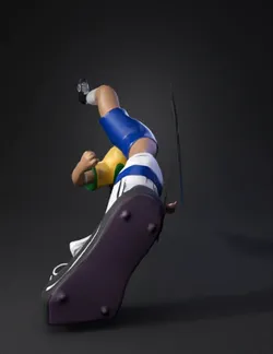 soccer player character performing a bicycle kick with yellow jersey a