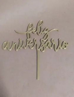 Topo de bolo Feliz Aniversário