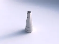 Vase semi quadratic with sharp ribbons 3D print model