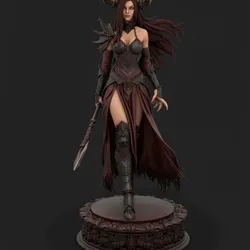 Demoness Statue STL File | 3D Printable Dark Goddess Sculpture | Occult Female Demon Model | Gothic Fantasy Figurine Download