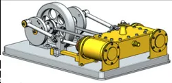EXPERIMENTAL 2 CYL. HORIZ. STEAM ENGINE