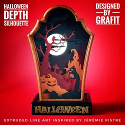 Halloween Depth Silhouette Gravestone