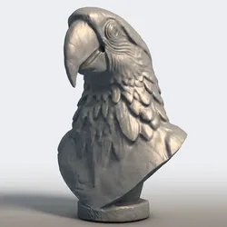 Sculptures & Artworks STL Descărcare - Scarlet Macaw Bust Sculpture - Tropical Parrot Statue - 1xMerch