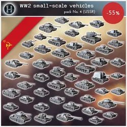 WW2 small-scale vehicles pack No. 4 (Soviet tanks) - Soviet army WW2 Second World East front Ostfront RPG Mini Hobby