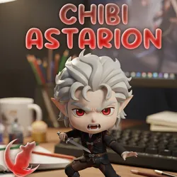 Astarion Chibi Figurine - Baldur's Gate 3 (BG3) High-Detail Fan Art 3D Print Model