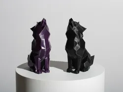 Creality Cloud | Low poly howling wolf | ملفات الطابعة ثلاثية الأبعاد