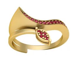 Golden Curve Ruby Ring 3D Printable Model