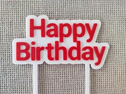 gratuită de Home Decorations & Ornaments STL Descărcare - Happy Birthday - Cake Topper - PlainMesh