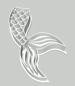 Mermaid Tail Cookie Fondant Cutter 3D print model