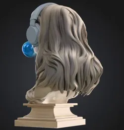 Bubblegum Muse – Headphone Marble Bust (Printable)