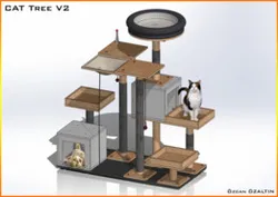 Cat Tree 3D model V2 solidworks CatTree