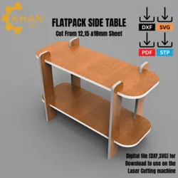 DIY Side table for Living Room - Wooden side table design made for laser cutting