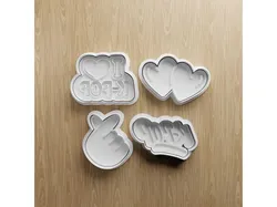 K-Pop Cookie Cutter STL Bundle | Finger Heart Balloon Logo Fondant Cutter Set | 3D Printable