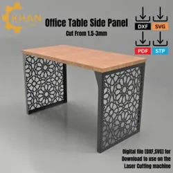 KhanCAD CNC Office Table Side Panel – DXF | SVG | PDF | STEP