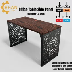 KhanCAD DIY Office Table Side Panel CNC Laser Cut DXF.