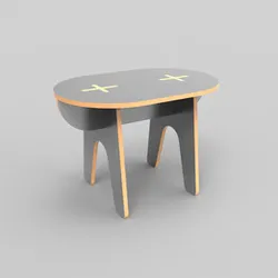 Modern Flat-Pack Plywood Table – CNC Ready Furniture Design