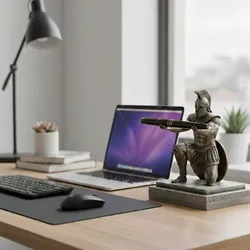 Spartan Pen Holder - Kneeling Warrior Desk Statue (Printable)